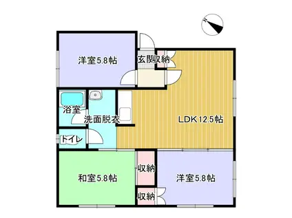 レモンハウス緑町(3DK/3階)の間取り写真