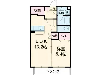 エスポワールII(1SLDK/1階)の間取り写真