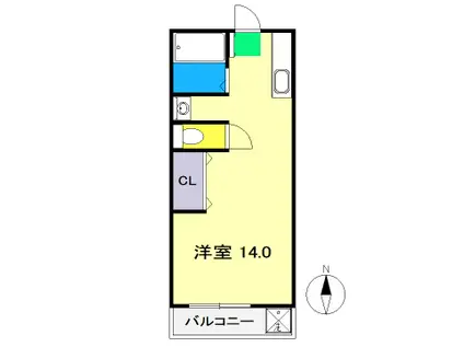 ハイスリー21(ワンルーム/2階)の間取り写真
