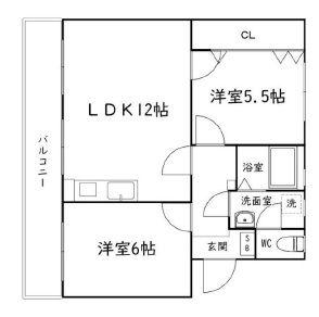 サンライズ柿澤(2LDK/2階)の間取り写真