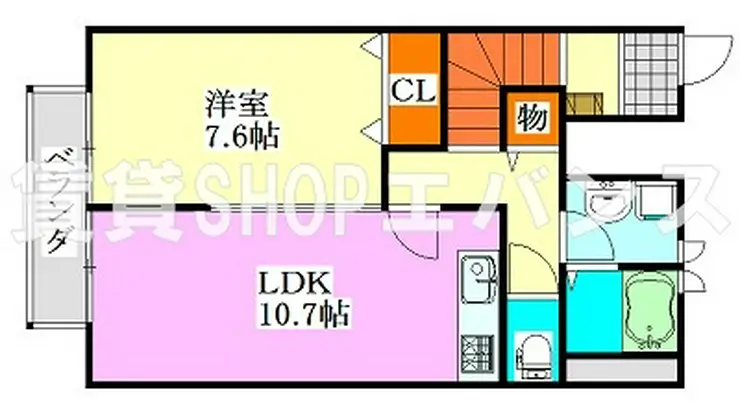 アスピリア ベルフルール 2階階 間取り