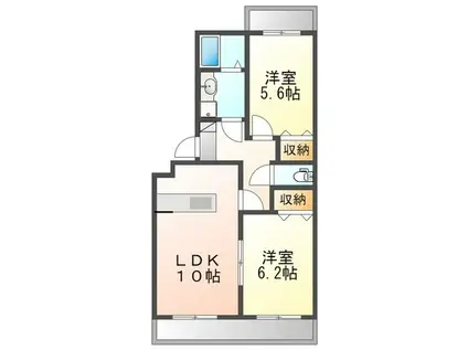 ラ・メゾンAOYAMA(2LDK/2階)の間取り写真