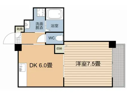 パームツウィン(1DK/4階)の間取り写真