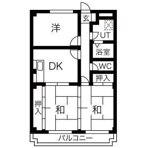 プラチナコート青山(3DK/4階)の間取り写真