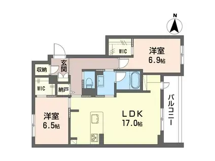 プルミエール境南町(2LDK/2階)の間取り写真