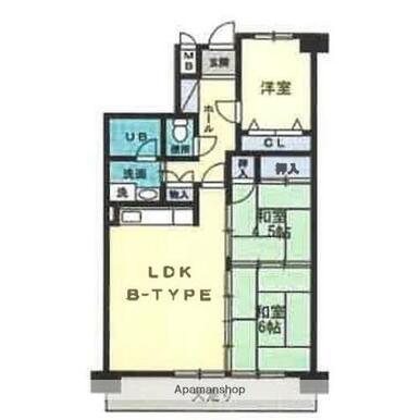 マイハウス屋島(2SLDK/4階)の間取り写真