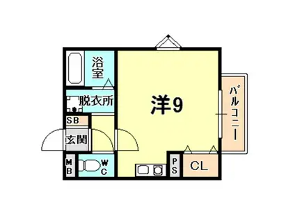 ハイツアミヨ(ワンルーム/1階)の間取り写真