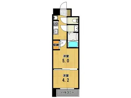 エステムコート京都二条(2K/6階)の間取り写真