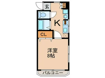 ソレイユときわIII(1K/1階)の間取り写真