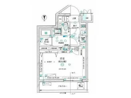 GRAN PASEO神楽坂II(1K/1階)の間取り写真