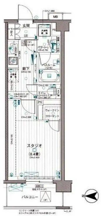 パレステージ青井ナチュラコート 1階階 間取り