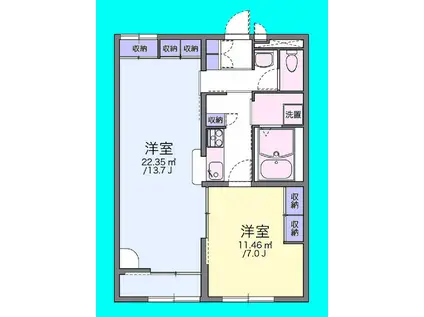 ETERNITY(1LDK/2階)の間取り写真