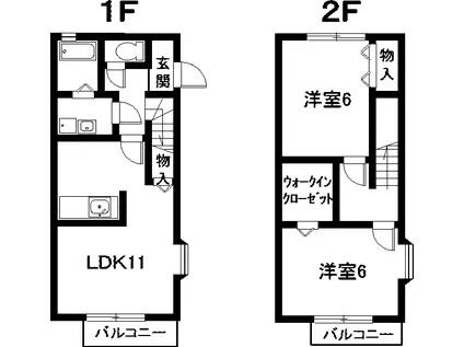 シュテルンビルト味鋺(2LDK/1階)の間取り写真