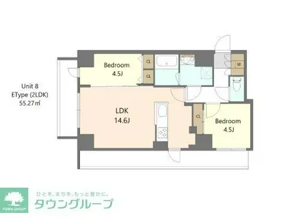 S-RESIDENCE高島平ASOLEA(2LDK/3階)の間取り写真