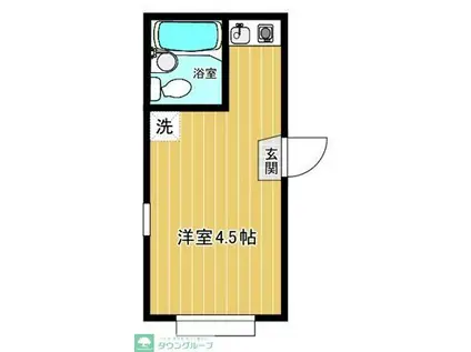 シャトー高木(ワンルーム/2階)の間取り写真