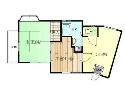 保込ハウス(2DK/2階)の間取り写真