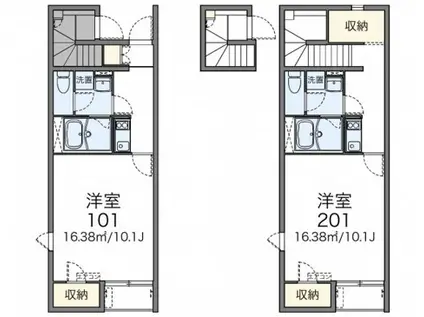 レオネクストグリーンヒルズII(1K/1階)の間取り写真