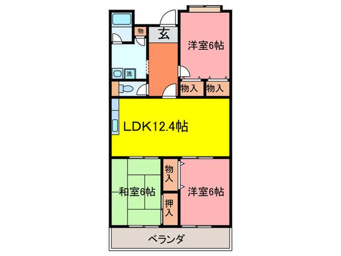 フィオーレ中井(3LDK/3階)の間取り写真