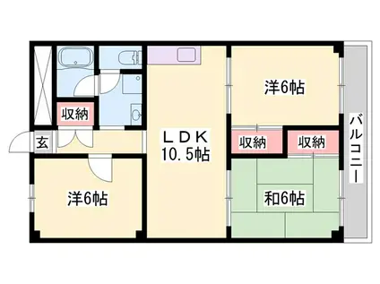 メゾンM(3LDK/7階)の間取り写真