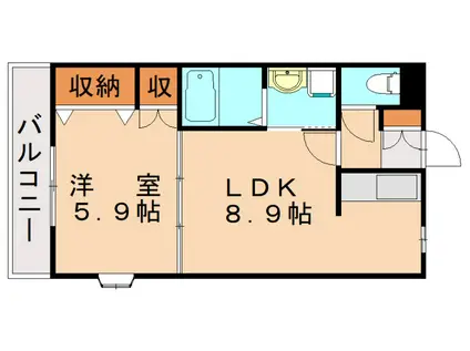 センチュリオン黒崎(1LDK/2階)の間取り写真