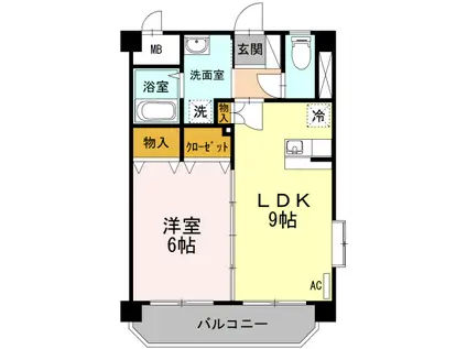 チェリーブラッサム(1LDK/2階)の間取り写真