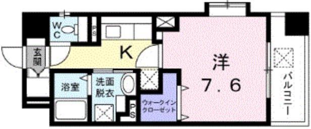 カーサ フィーネ(1K/1階)の間取り写真