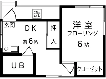 コーポ小浜(1DK/2階)の間取り写真