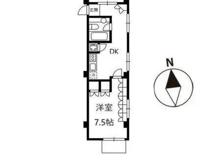 ヨシノハウス(1DK/1階)の間取り写真