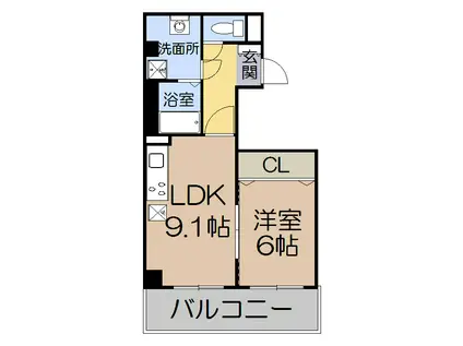 サンライトあべの8(1DK/1階)の間取り写真