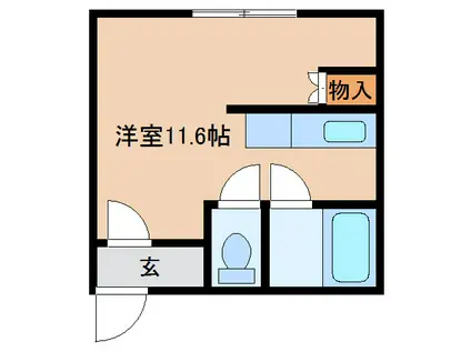 ハイムリバーサイド(ワンルーム/2階)の間取り写真