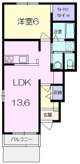 クレセントヴィラ(1LDK/1階)の間取り写真