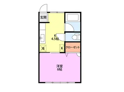 ベルトピア新潟12(1K/1階)の間取り写真