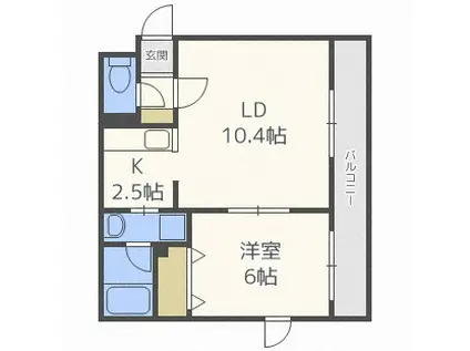 アバンセ二十四軒(1LDK/1階)の間取り写真