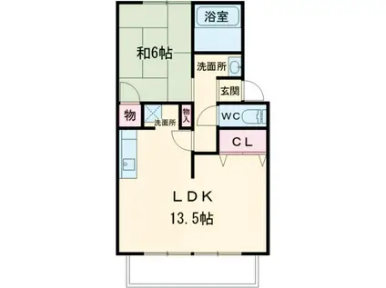 パークハイツA(1LDK/1階)の間取り写真
