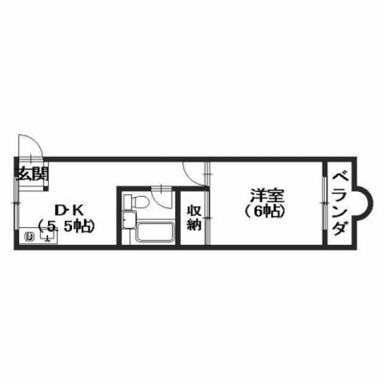 チェリス牛田(1DK/4階)の間取り写真