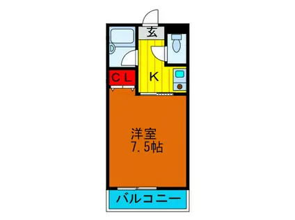 グリーンゲイブルズI(1K/3階)の間取り写真