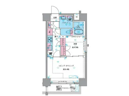 GENOVIA浅草VISKYGARDEN(1LDK/5階)の間取り写真