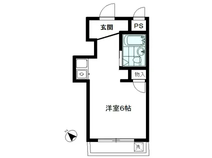 スカイコート向島第2(ワンルーム/4階)の間取り写真