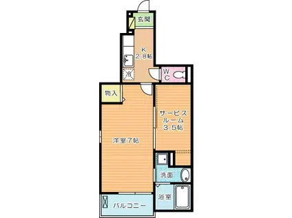 ソフィア.YM II(1SK/1階)の間取り写真
