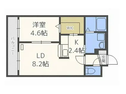 プレミアエグゼクティブII(1LDK/1階)の間取り写真