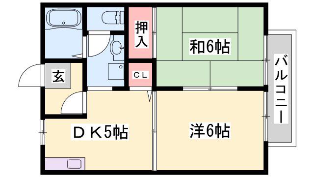 アルカンシェール(2DK/1階)の間取り写真