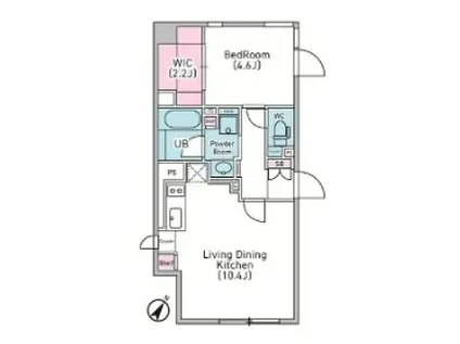 デュオメゾン渋谷松濤(1LDK/4階)の間取り写真