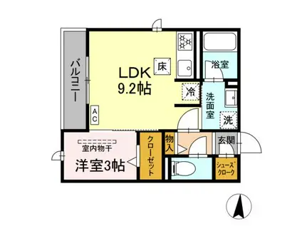 セレスティア本荘中ノ町A(1LDK/2階)の間取り写真