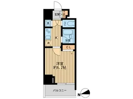 HF早稲田レジデンス(1K/2階)の間取り写真