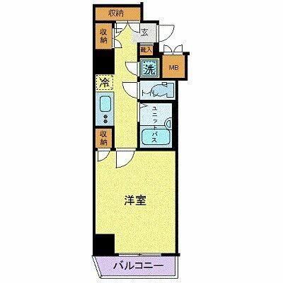 ラグーンシティ文京小石川(1K/3階)の間取り写真