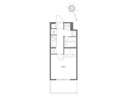 アジールコート東大井(1K/4階)の間取り写真