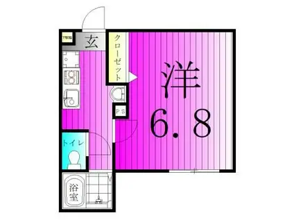 CHAPTER KASHIWA(1K/2階)の間取り写真