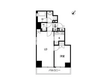 ボンナチュール入谷(1LDK/9階)の間取り写真