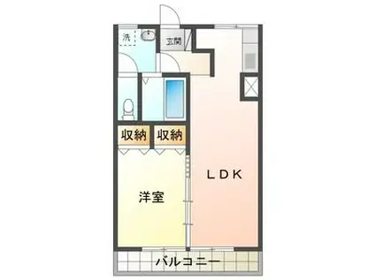 福永コーポ(1LDK/2階)の間取り写真
