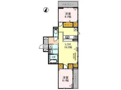 LA VIE BELLE 塚口(2LDK/2階)の間取り写真